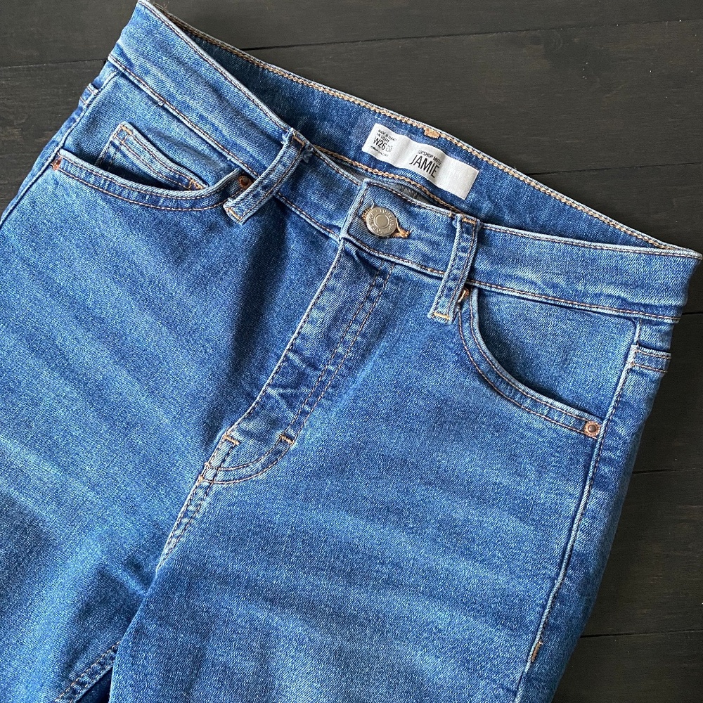 Topshop Jamie Skinny Jeans in Mid-Blue Wash